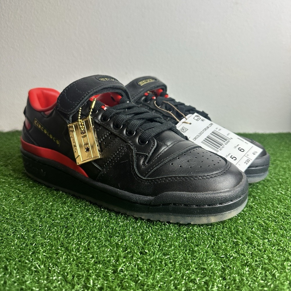 Adidas Originals Forum Low x Circoloco Core Black/Vivid Red HQ3618 Men's US 5